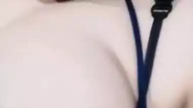 After touching hard nipples Desi MILF wants to rub her XXX snatch