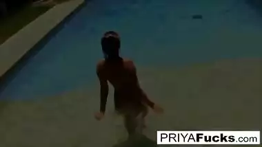 Sexy summer day in the pool with a cute Desi...