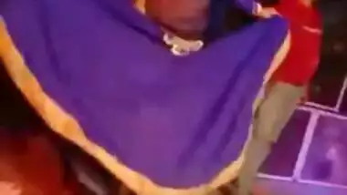 Two slim Desi teens seductively dance during XXX show under the tent