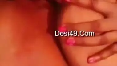 Hungry for dicks Desi babe licks her breasts and touches XXX twat