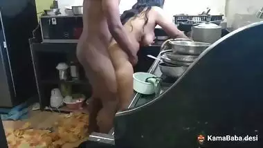 Macho Devar bangs his nude Bhabhi in the kitchen