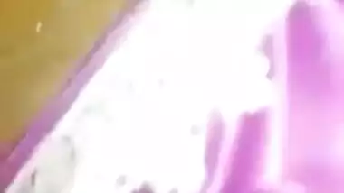 North Indian Delhi house wife boob press and kiss