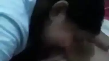 Lesbian Senior hostel girl licking nipple of junior