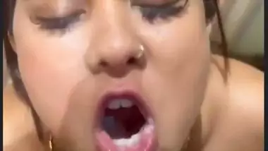 Indian pornstar Tina Nandi fucks and drinks cum