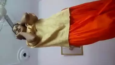 Gf wearing her dress after sex session