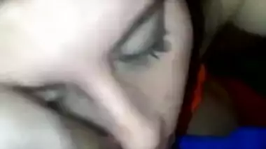 sexy white girl gives quick blowjob