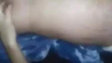 Desi pregnant wife pressing her Boobs Husband cum on her body