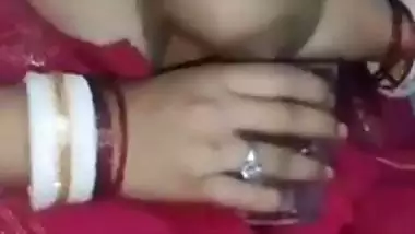 Nude Bhabhi collects her breast milk for her naughty Devar