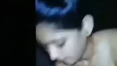 Beautiful girl giving blowjob