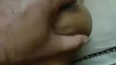 Indian Wife Boob Pressing and Blowjob 2