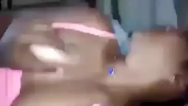 Indian man playing with large tits and filming for home porn video